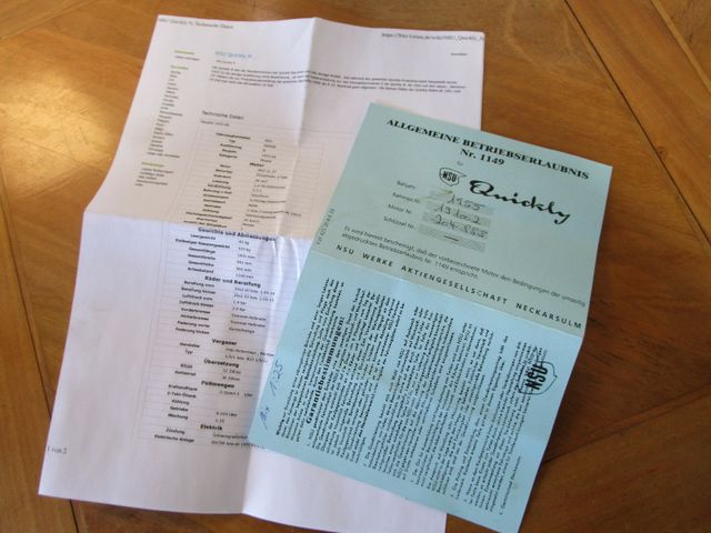 Fahrzeugabbildung NSU Quickly Bj.1955+2 Gang.